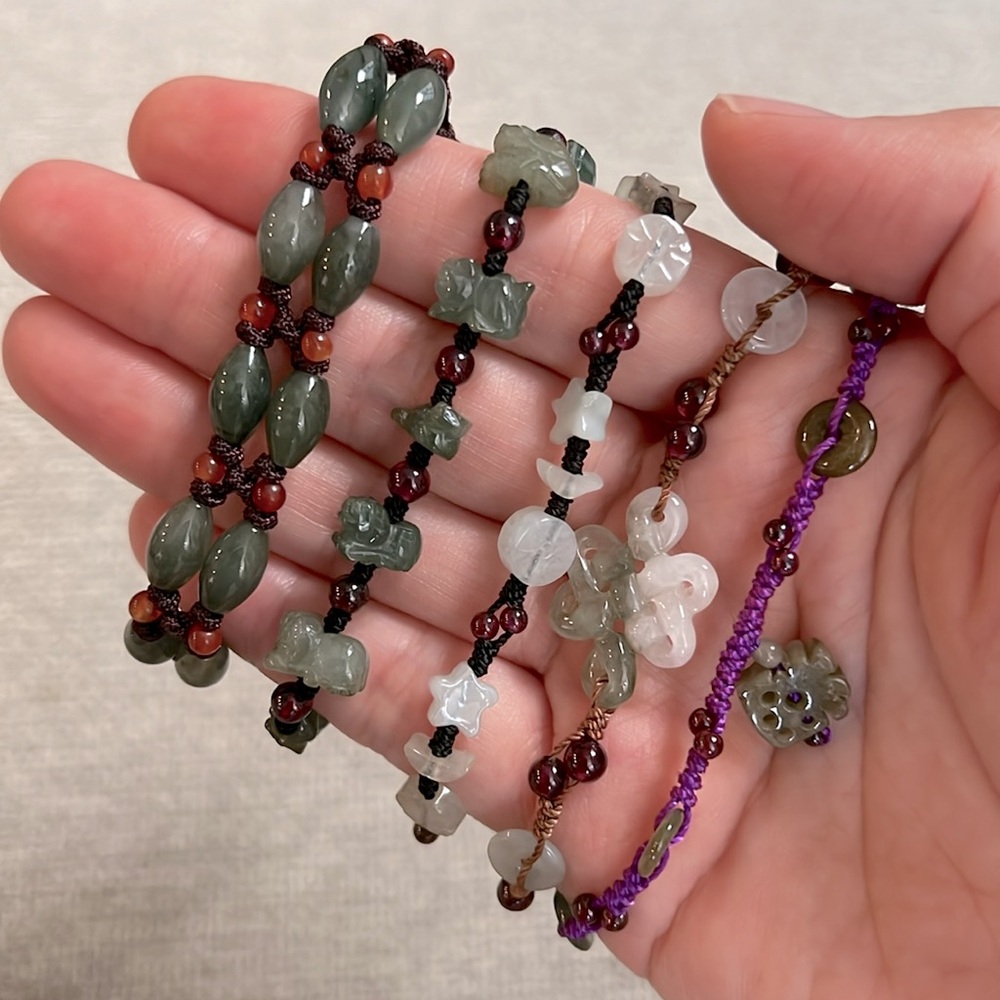 Bundle of Jade Bracelets (Various Shapes-Colors)